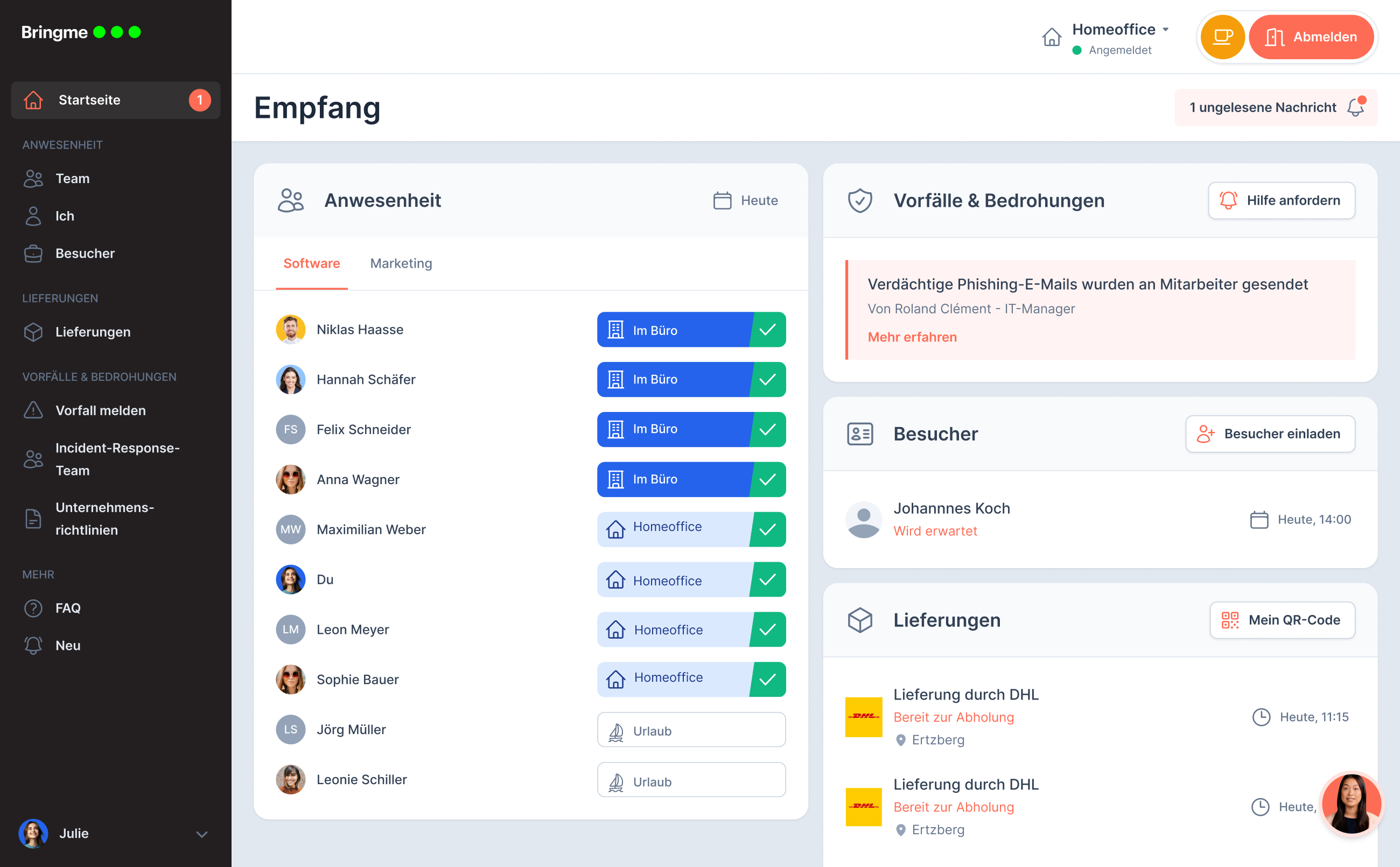  BM app Admin Dashboard Overview GER