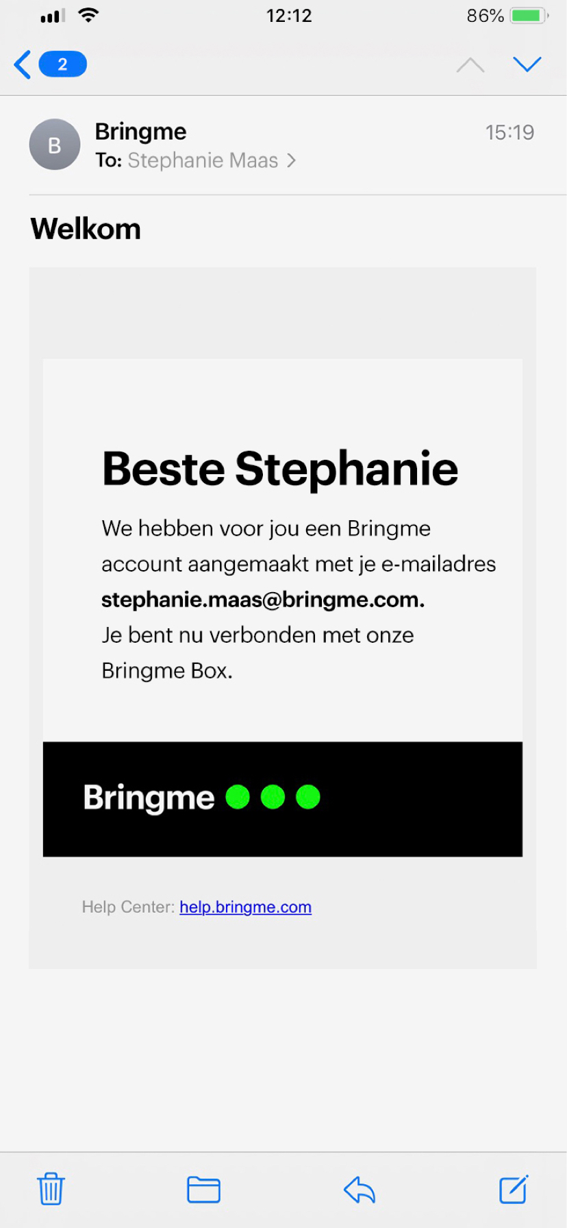 Bringme Office Invite email box connect