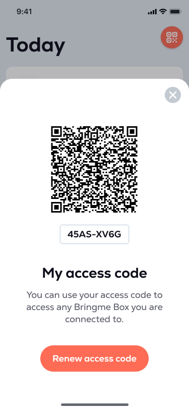 Bringme i OS Access Code QR Code ENG