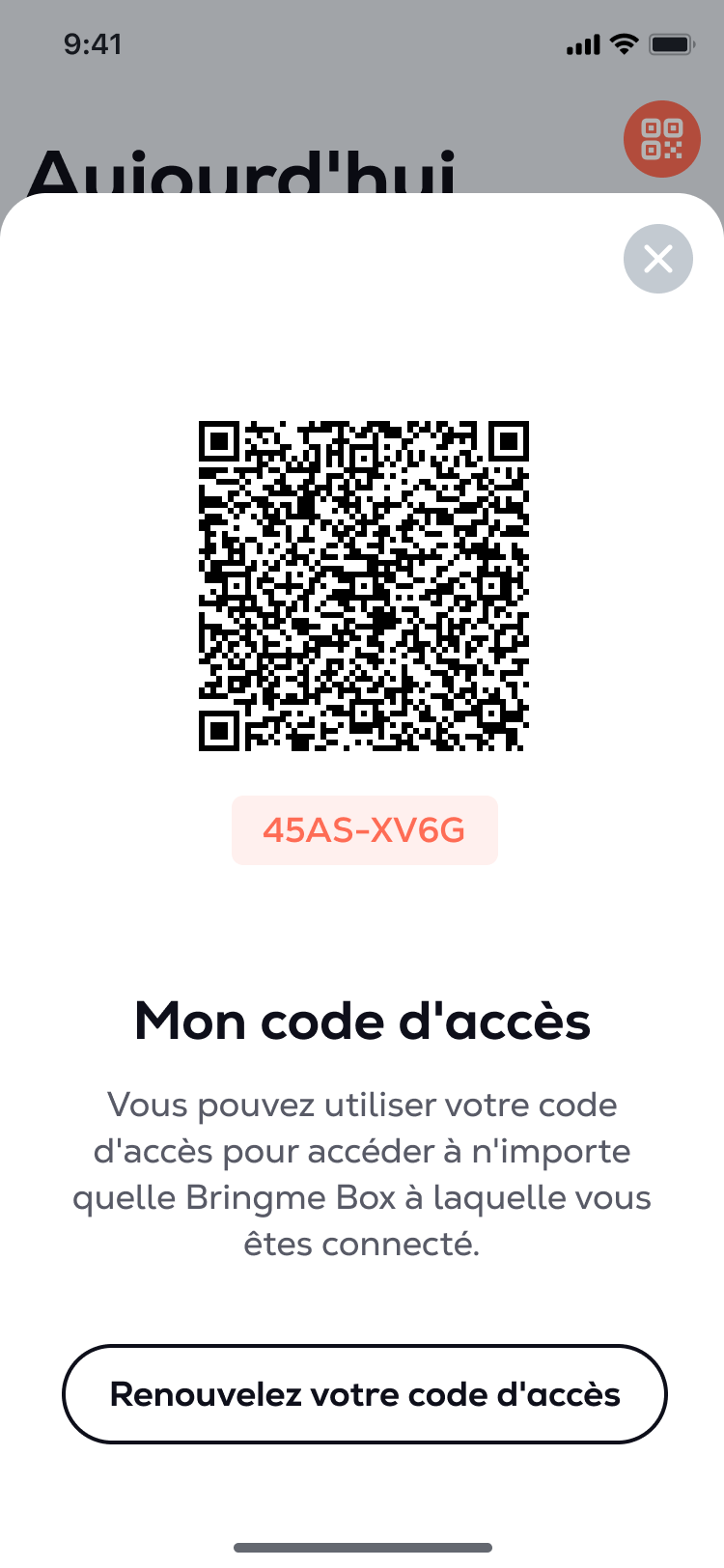 Bringme i OS Access Code QR Code FR