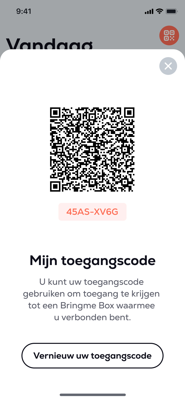 Bringme i OS Access Code QR Code NL