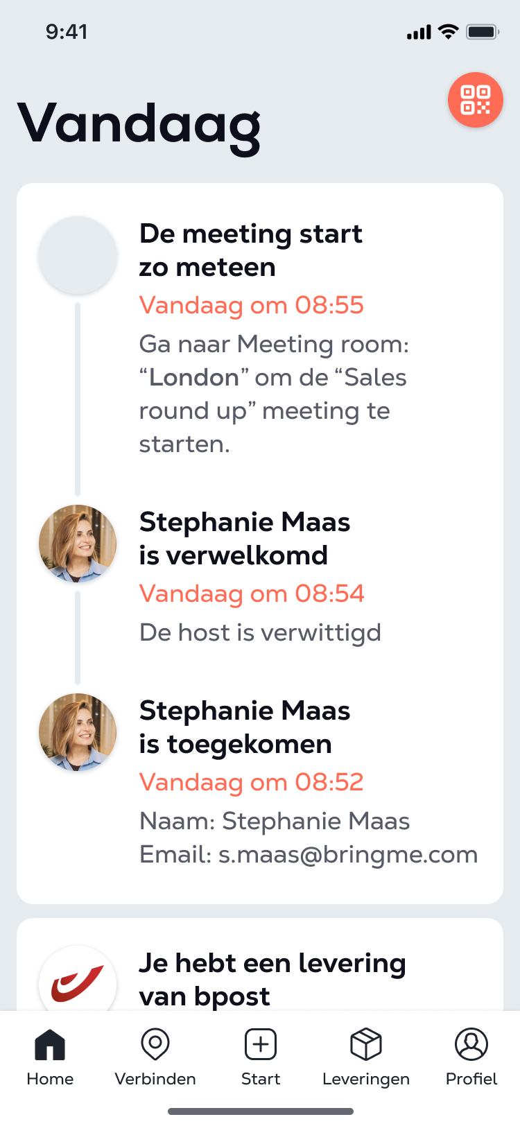 Bringme i OS Home Feed Meeting starts NL