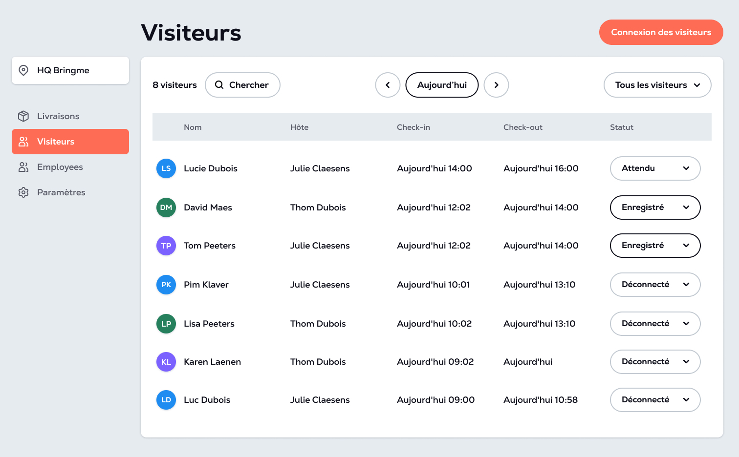  Bringme Manager Visitors Main Screen FR 2