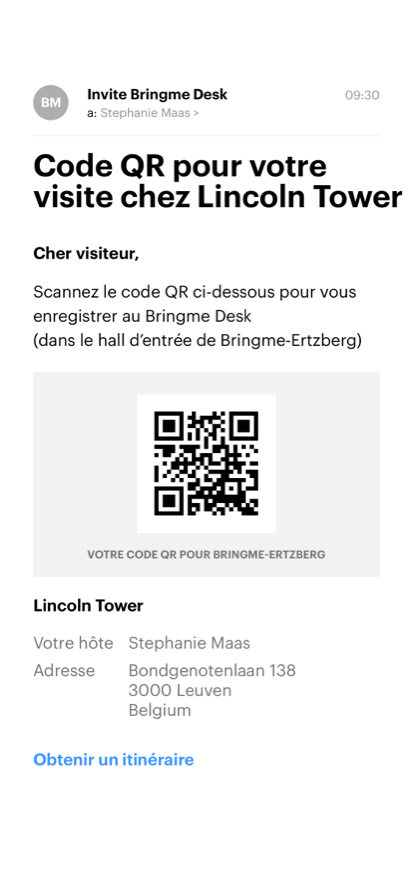 Bringme QR Email Invite Iphone11 FR