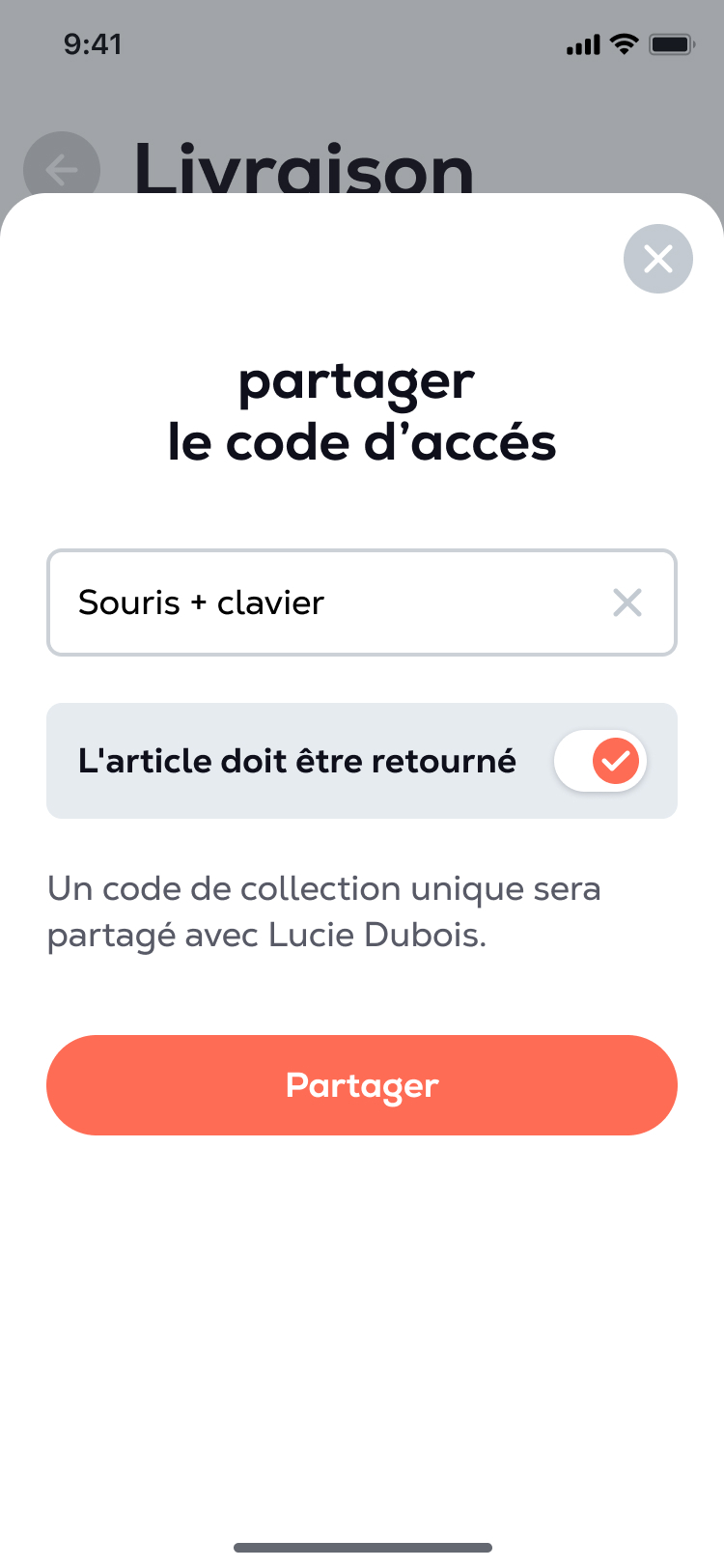 Brinngme i OS Office Share Pickup Code FR