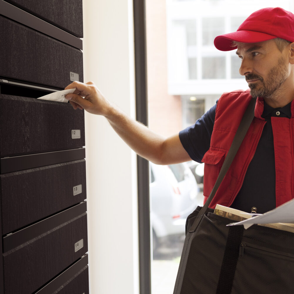 Bringme Residential Courier delivering Mail in the Bringme Box